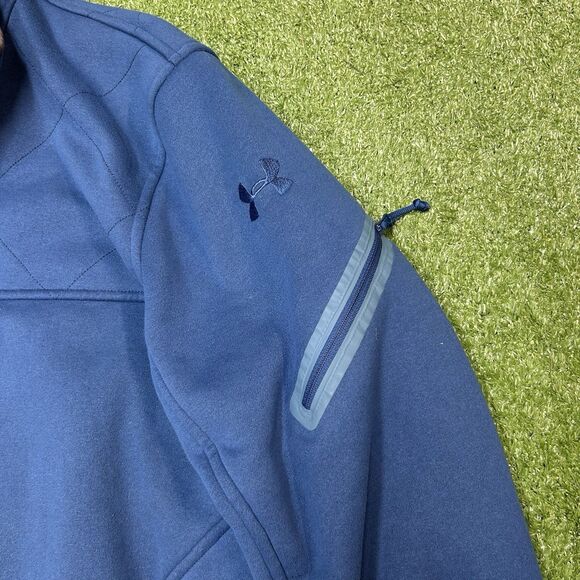 Under Armour Storm Jacket Mens Size XL Full Zip Fleece Teal Blue Pockets Soft - Picture 2 of 8